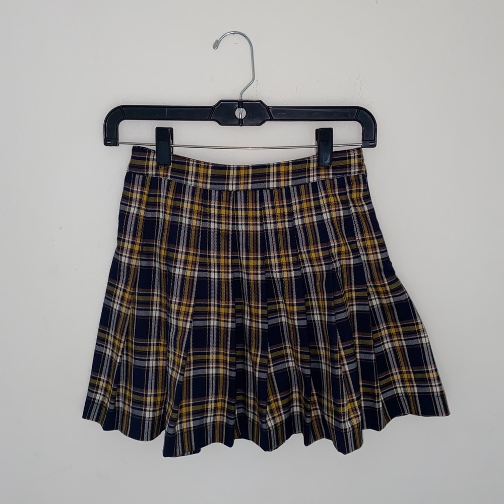 Plaid Pleated Mini Skirt
